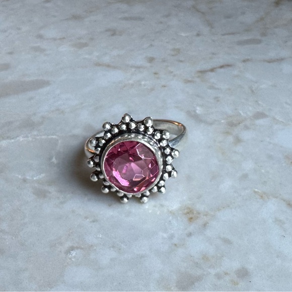 NWOT Sundance Rose Beams Ring Pink Tourmaline Sterling Silver